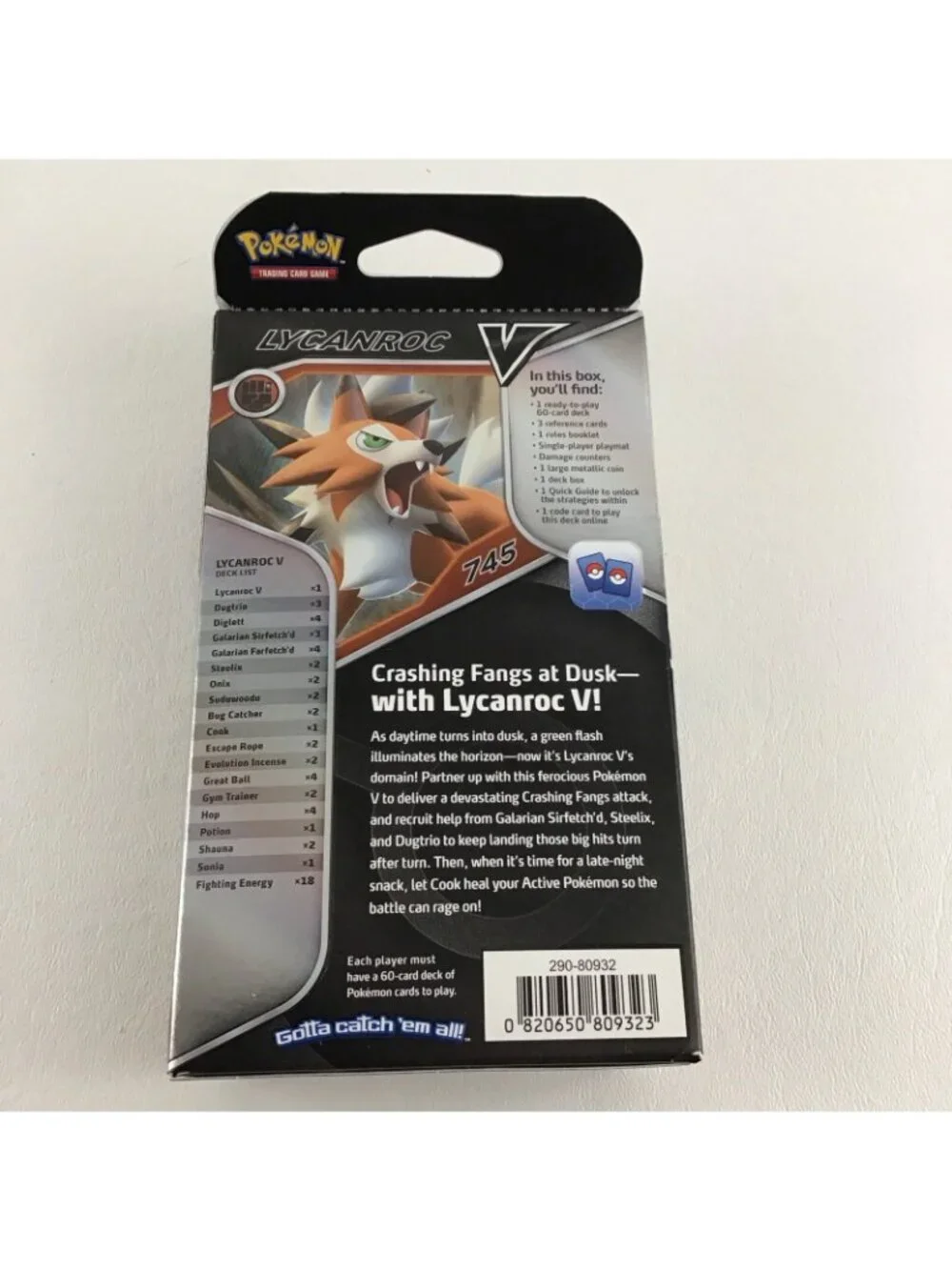 Pokemon Crashing Fangs Lycanroc V Battle Deck Playmat Metallic Coin Rules New